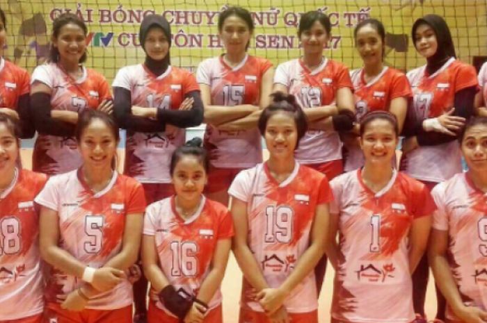 Timnas Voli Indonesia sebelum mengikuti VTV Cup Women's International Volleyball Championship 2017