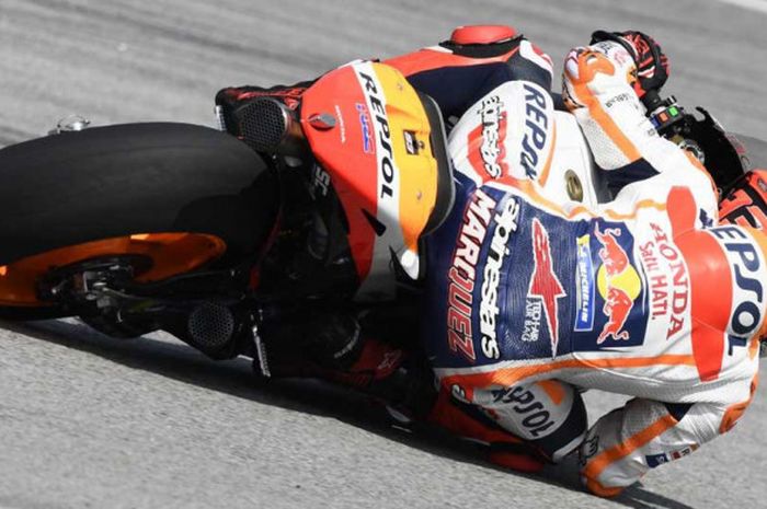  Marc Marquez, bukan mengincar mencatat waktu tercepat tapi memburu simulasi lomba terbaik saat menjalani tes pramusim MotoGP di Sirkuit Sepang, Malaysia pada 28-30 Januari 2018.      