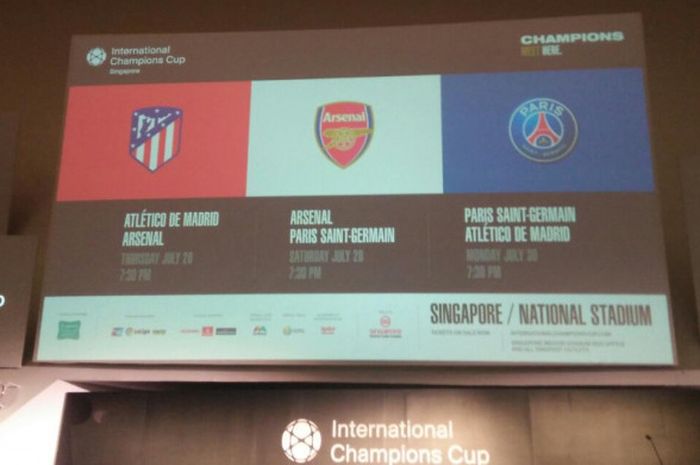 Acara konferensi pers International Champions Cup 2018 di Singapura, 17 April 2018.