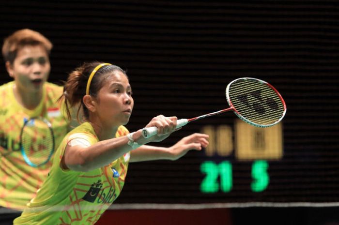 Pasangan ganda putri Indonesia, Greysia Polii dan Apriyani Rahay, turun pada babak final Malaysia Masters 2019 nomor ganda putri di Axiata Arena, Bukit Jalil, Kuala Lumpur, Malaysia, Minggu (20/1/2019).