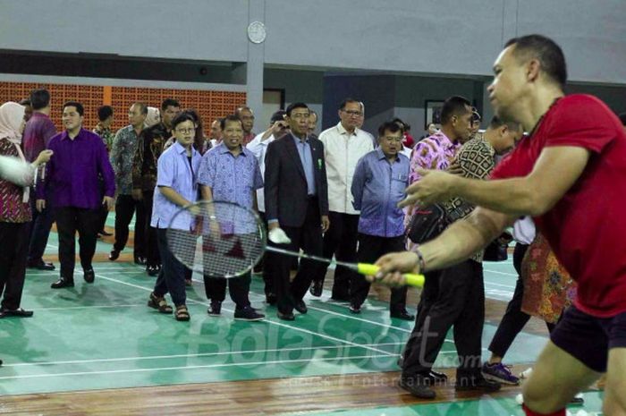 Kunjungan kerja Wakil Presiden RI, Jusuf Kalla, ke Cipayung markas bulu tangkis Indonesia.