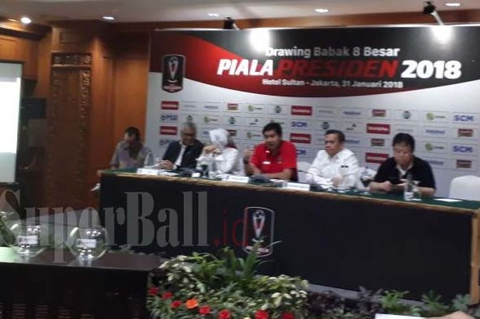 Undian Piala Presiden 2018 di  Hotel Sultan, Senayan, Jakarta Pusat, Selasa (31/1/2018). 