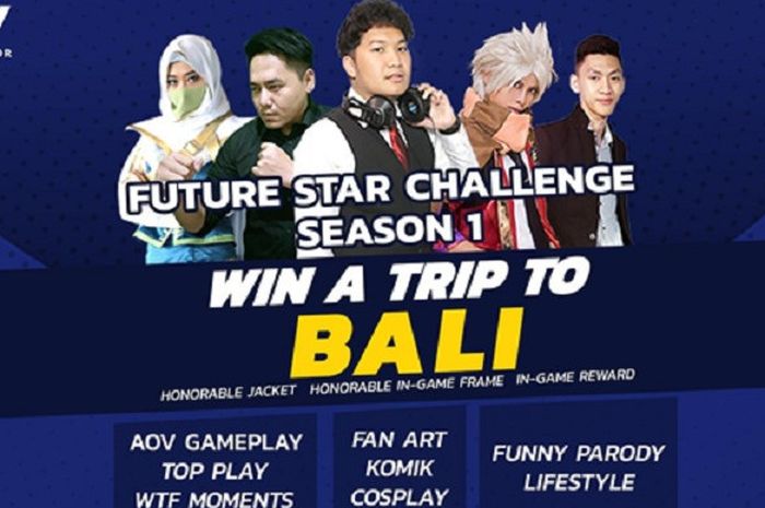 Garena AOV Indonesia mengadakan kompetisi AOV Future Star Challenge Season 1 pada 16-30 Oktober 2018 yang akan memberangkatkan pemenang ke Bali.