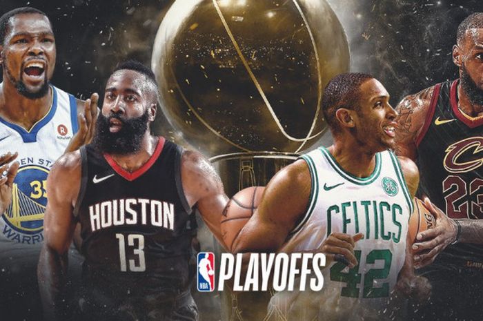 Poster fase playoff NBA musim kompetisi 2017/18 yang telah memasuki babak final wilayah