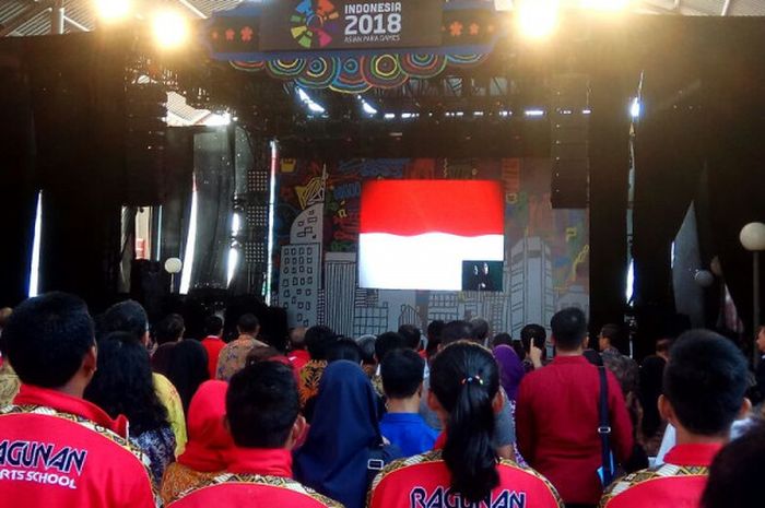 Acara countdown Asian Para Games 2018 diselenggarakan di JIExpo Kemayoran, Jakarta, Jumat (6/10/2017).