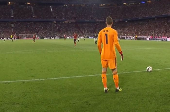 David De Gea dalam laga persahabatan antara Bayern Muenchen kontra Manchester United di Allianz Arena, Minggu (5/8/2018) atau senin dinihari WIB.