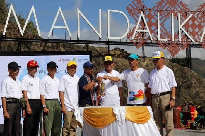 Obor Asian Games 2018 kunjungi kawasan Mandalika, Lombok Tengah, Rabu (25/7/2018).