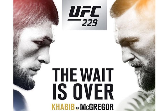 Poster pertarungan Khabib Nurmagomedov vs Conor McGregor untuk UFC 229.