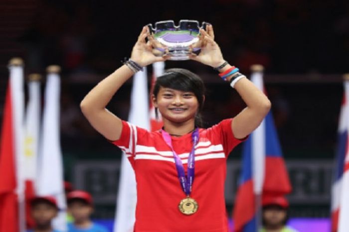 Priska Madelyn Nugroho berhasil keluar sebagai juara WTA Future Stars untuk kategori U14, setelah me