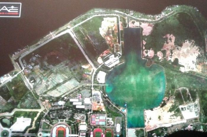 Lokasi sirkuit MotoGP di Jakabaring Sport City Palembang. Rencananya sirkuit ini akan mulai dibangun pada Januari 2017. 