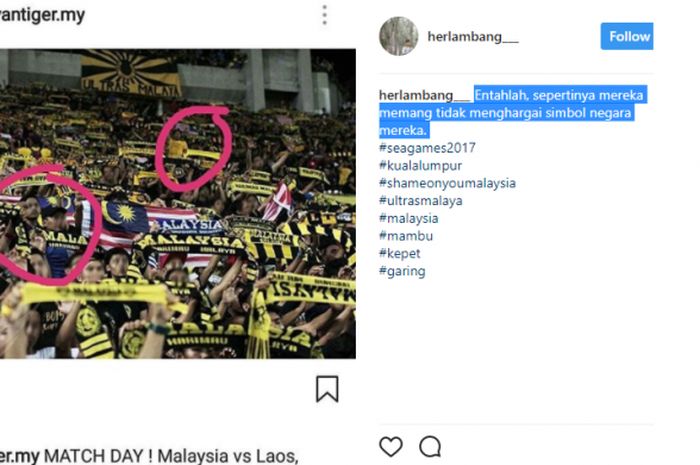 Kesilapan suporter Malaysia dengan membawa Bendera Malaysia secara Terbalik