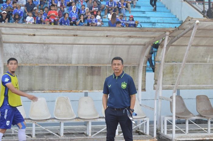 M. Widya Wahyu (kiri) menjelang laga PSIS Semarang kontra Perseru Serui di Stadion Moch Soebroto, Minggu (23/9/2018).