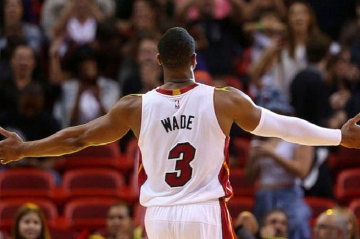 Dwayne Wade saat masih membela Miami Heat pada NBA musim 2015.