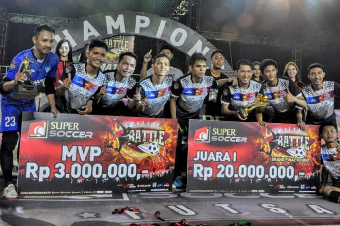 Kerambah Futsal FC berhasil meraih gelar juara Super Soccer Futsal Battle 2018 usai mengalahkan Al Fallah Futsal FC di Mall Taman Anggrek, Tomang, Jakarta Barat, Minggu (14/10/2018)