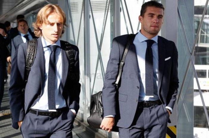 Luka Modric dan Mateo Kovacic menuju Skopje, Makedonia.