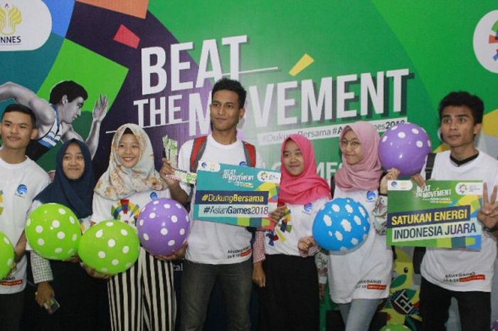 Booth foto acara workshop kreatif, Beat the Movement Road to Asian Games 2018 di Universitas Negeri Semarang, Selasa (12/12/2017).