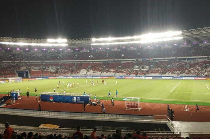 timnas timnas U-19 Indonesia kontra timnas U-19 Qatar di Stadion Utama Gelora Bung Karno (SUGBK), Minggu (21/10/2018), pukul 19.00 WIB.
