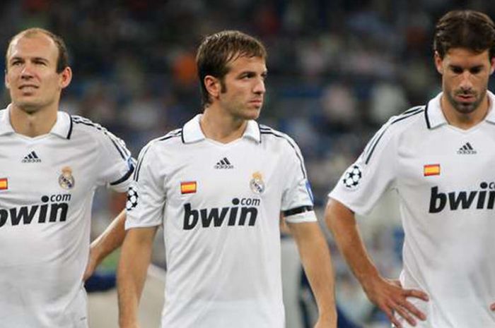 Kiri ke kanan: Arjen Robben, Rafael van der Vaart dan Ruud van Nistelrooy saat masih berseragam Real Madrid.