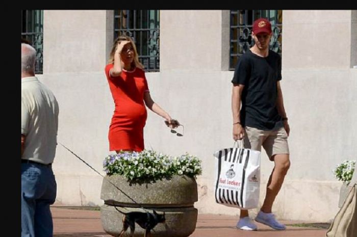 Alice Campello bersama Alvaro Morata  di Venesia, Italia, pada Selasa (29/5/2018)