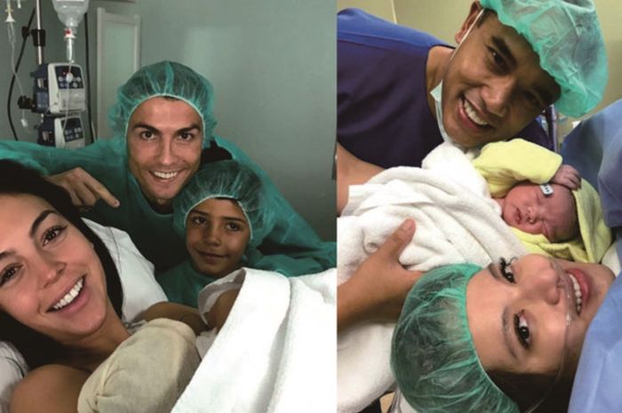Keluarga Cristiano Ronaldo (kiri) dan keluarga Ardi Bakrie