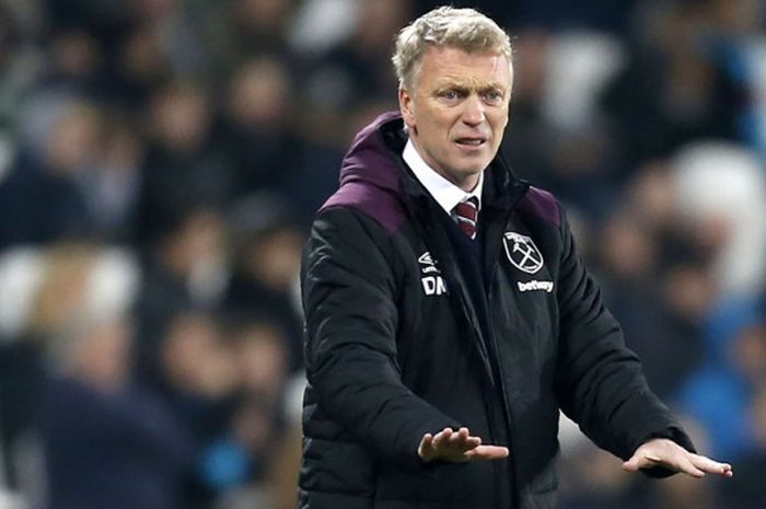 David Moyes saat memimpin West Ham United melawan Leicester City dalam partai Liga Inggris di London