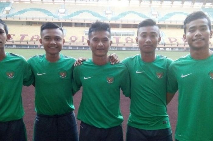 Lima pemain asal Sumut yang ikut seleksi timnas U-19 di Stadion Utama Riau, Pekanbaru, Rabu (8/3/2017) sore.