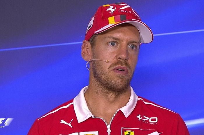 Sebastian Vettel saat jumpa pers jelang GP Italia, Kamis (31/8/2017).