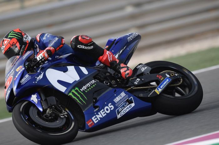 Maverick Vinales saat sesi latihan bebas kedua MotoGP Qatar 2018 di Sirkuit Losail, Qatar, Jumat (16/3/2018).