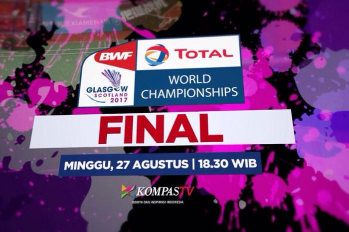Ilustrasi pertandingan final BWF World Championship 2017 pada Minggu (27/8/2017).