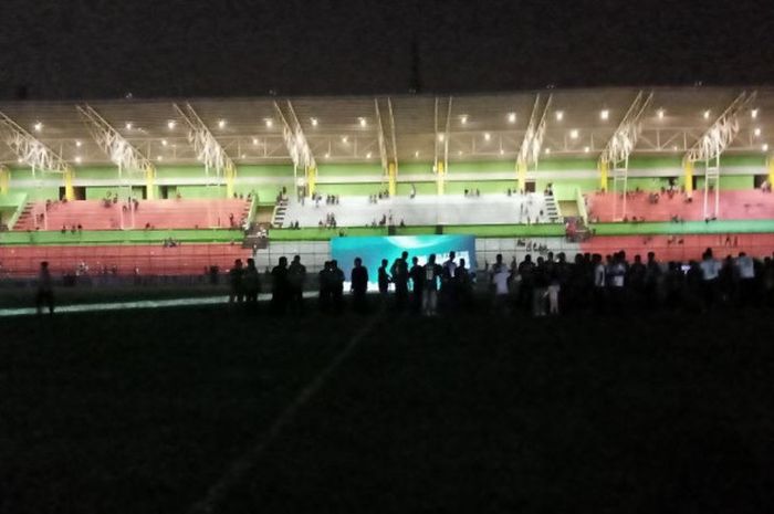 Suasana launching PSMS Medan di Stadion Teladan, Sabtu (17/3/2018).