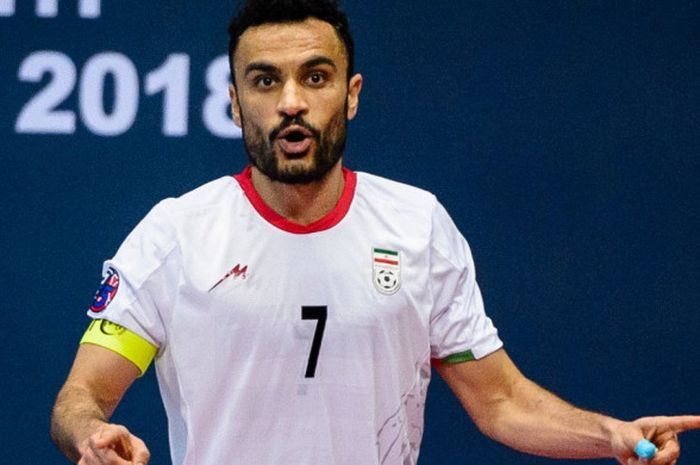 Pemain timnas futsal Iran, Ali Asghar Hassanzadeh mencetak dua dari empat gol kemenangan atas timnas futsal Jepang pada final Piala Asia Futsal 2018 di Xinzhuang Gymnasium, New Taipei City, Taiwan, Minggu (11/2/2018) malam. 