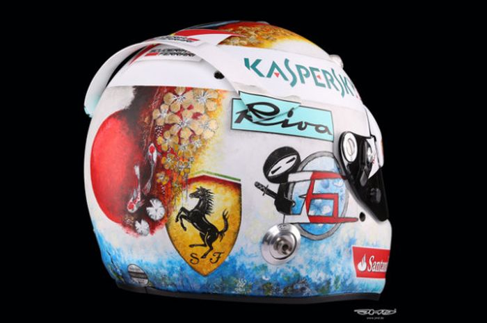 Helm yang akan dikenakan Sebastian Vettel pada F1 GP Jepang 2017.