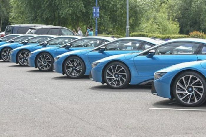 Mobil BMW I8 yang diperuntukkan para pemain Leicester City