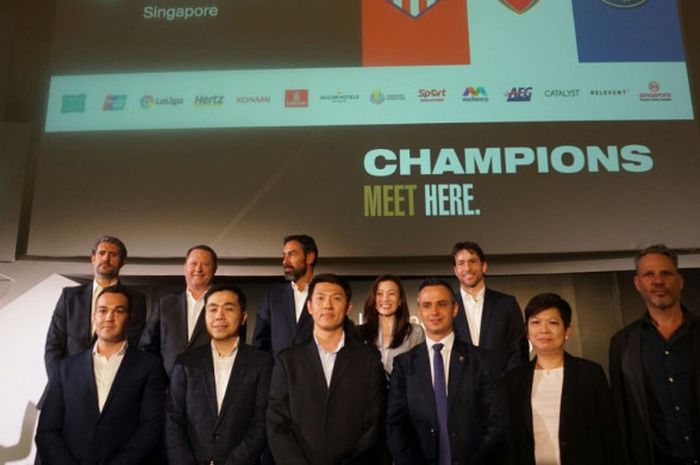 Acara konferensi pers International Champions Cup 2018 di Singapura, 17 April 2018.