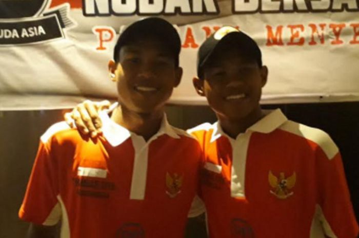Pemain Timnas U-16 Indonesia, Bagas Kaffa (Kiri), dan Bagus Kahfi (Kanan) 