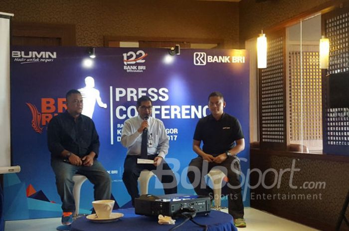 Konferensi pers BRI RUN 2017 yang akan digelar di Bogor tanggal 10 Desember 2017.