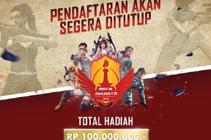 Pendaftaran turnamen Free Fire terbesar yang diselenggarakan Garena Indonesia, Jakarta Invitationals 2018, akan ditutup pada Minggu (4/11/2018).