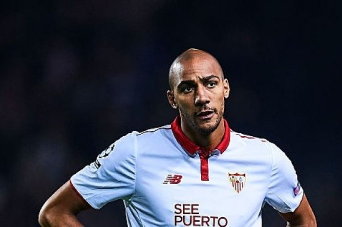 Reaksi Steven N'Zonzi dalam laga UEFA Champions League antara Sevilla kontra Juventus di Estadio Ramon Sanchez Pizjuan, 22 November 2016. 