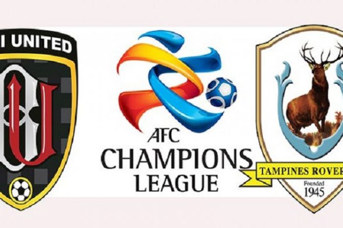 Bali United versus Tampines Rovers dalam babak penyisihan Liga Champions Asia 2018.