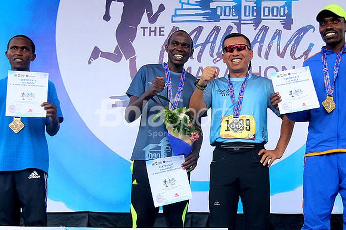 Pelari asal Kenya menguasai podium juara ajang The Malang Marathon yang berlangsung di Malang, Jawa Timur, Minggu (29/07/2018) pagi. 