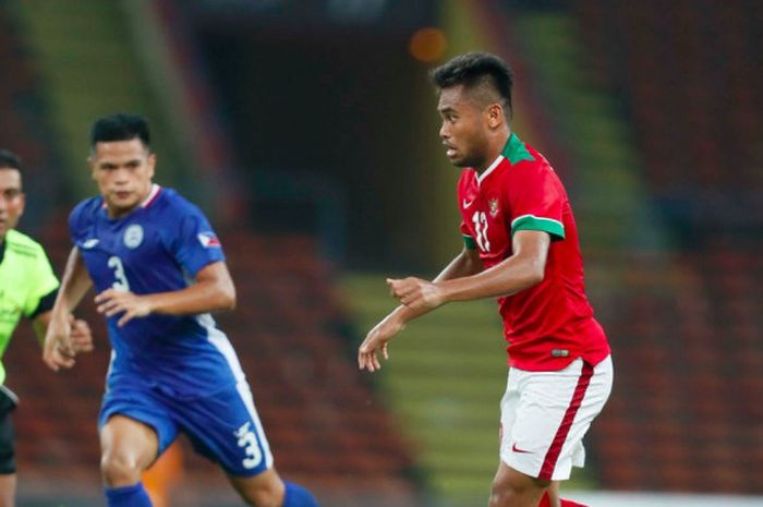 Saddil Ramdani saat membela Timnas Indonesia U-22 melawan Filipina di SEA Games 2017.