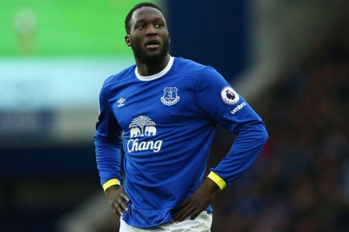 Romelu Lukaku pada pertandingan antara Everton dengan Hull City di Goodison Park, Liverpool, 18 Maret 2017.