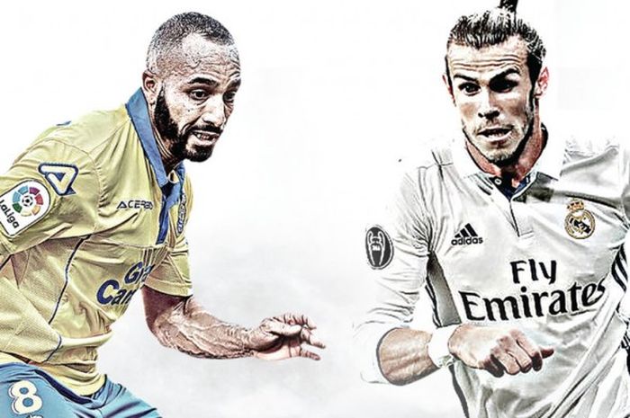 Nabil El Zhar adu agresif dengan Gareth Bale.