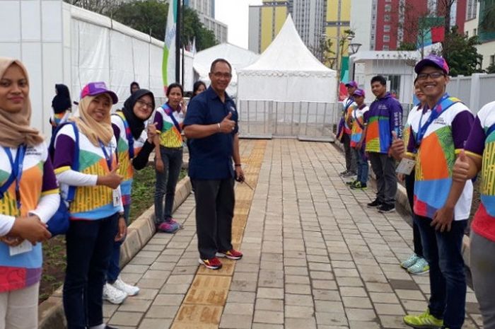 Volunteer yang bertugas pada test event Asian Games 2018.