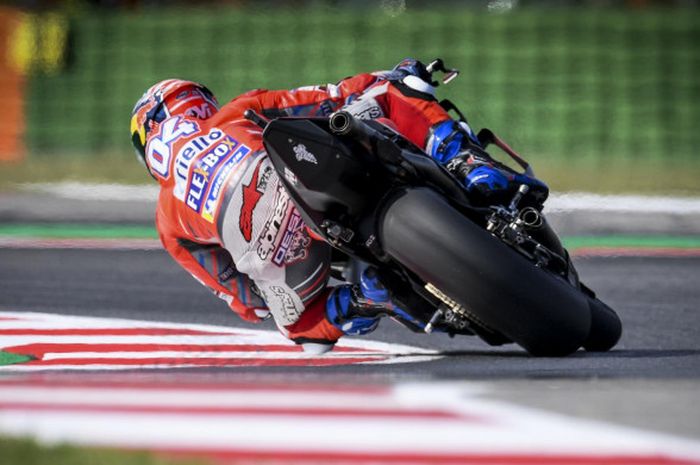 Andrea Dovizioso saat FP1 MotoGP San Marino di Sirkuit Misano, San Marino, Jumat (7/9/2018).