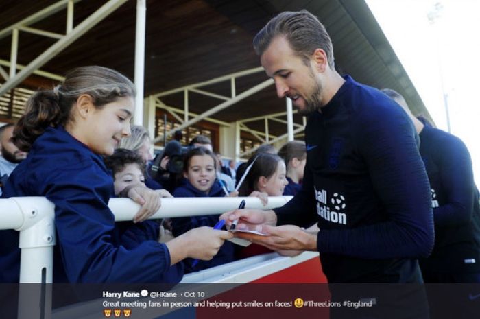 Penyerang Tottenham Hotspur dan timnas Inggris, Harry Kane.