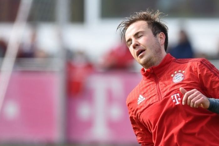 Mario Goetze menjalani sesi latihan bersama Bayern Muenchen, 8 Maret 2016.