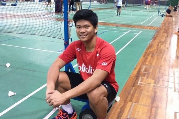 Pebulu tangkis ganda campuran nasional, Praveen Jordan, berpose seusai berlatih di pelatnas bulu tangkis Cipayung, Jakarta, Rabu (25/5/2016).