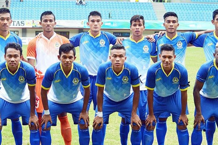 Pemain PON Sumsel usai latihan di Stadion Gelora Sriwijaya Jakabaring Palembang. Sebelum turun di PON Jawa Barat beberapa waktu lalu.