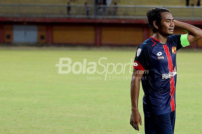 Kapten tim Selangor FA, Ilham Udin Armayn, saat tampil melawan Madura United dalam laga uji coba di Stadion Ratu Pamelinggan Pamekasan, Jawa Timur, Selasa (4/9/2018) sore.